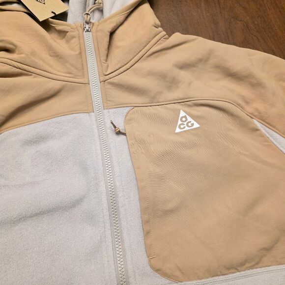 Nike ACG Wolf Tree Full-Zip Hooded Mid Layer Jacket Beige Grey HJ2458-297 Men L - Picture 2 of 6